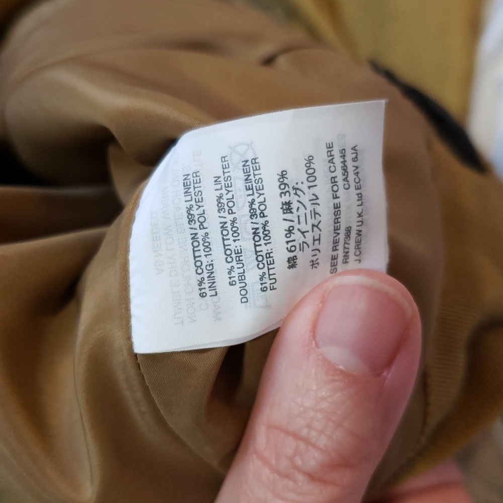 J Crew Tie Waist Skirt In Cotton-Linen, Color "Safari Gold", Size 14 - Picture 9 of 9